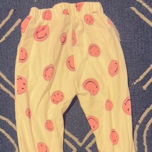 Lola + The Boys Pink Emoji girls joggers